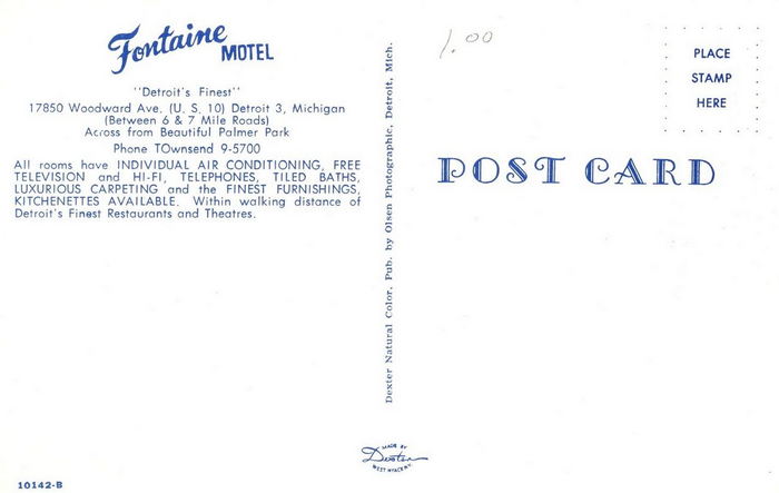 Fontaine Motel - Old Post Card (newer photo)